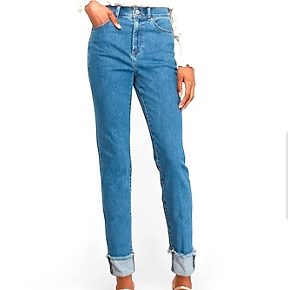 Like new- Súper High Wasted Cuffed Slim Ankle Jeans